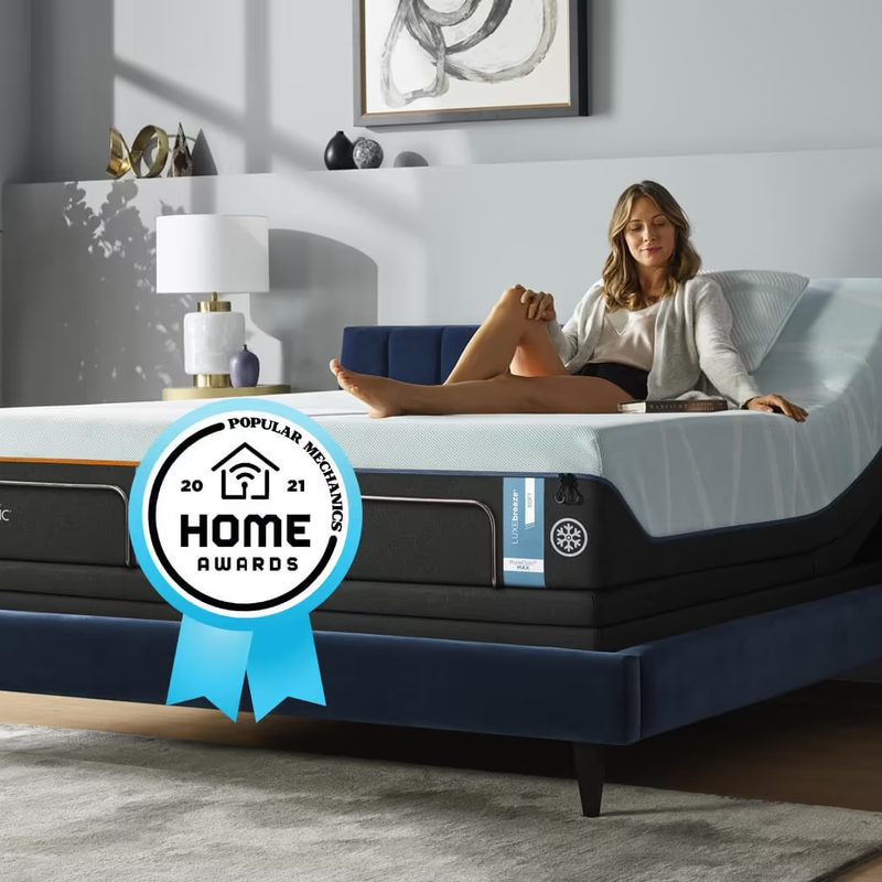 Tempur-Pedic Breeze Mattress in a bedroom.