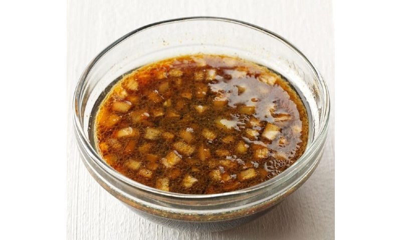 Teriyaki beef marinade in a bowl.