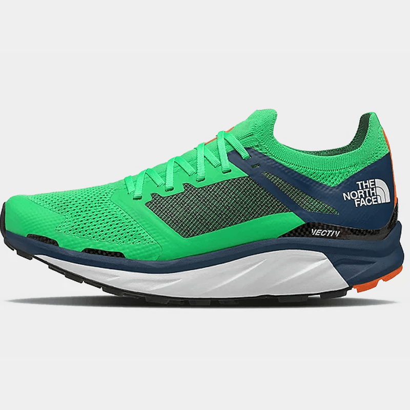 The North Face Flight Vectiv shoe in Chlorophyll Green/Monterey Blue variant.
