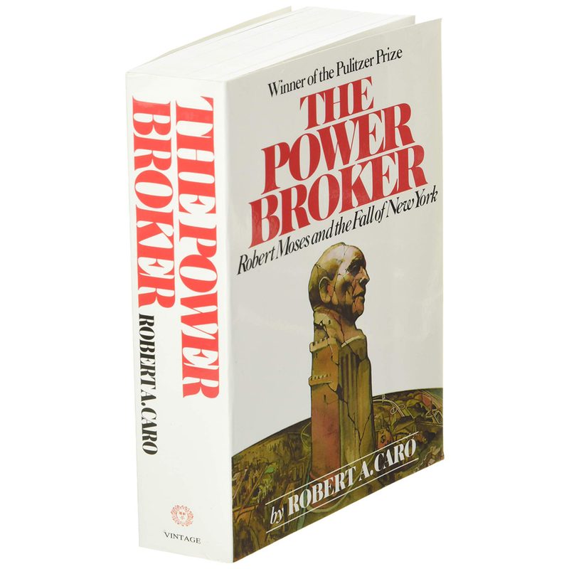 Robert Caro's "The Power Broker Robert Moses and the Fall of New York" on white background.
