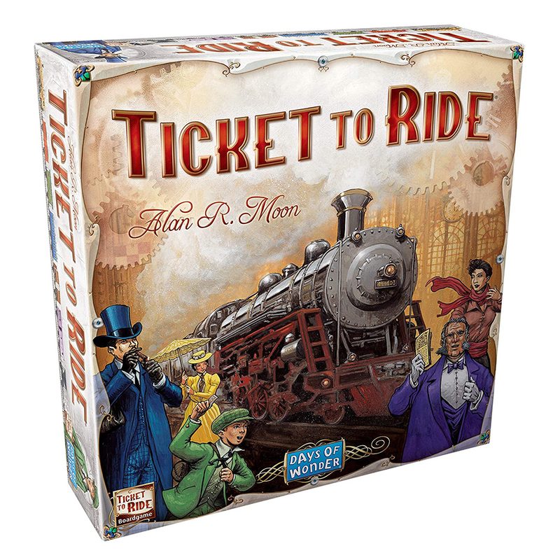 Ticket to Ride board game on white background.