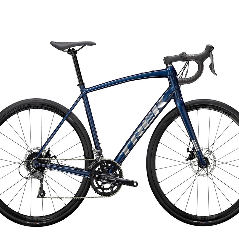 A blue Trek Domane AL 2 Disk.
