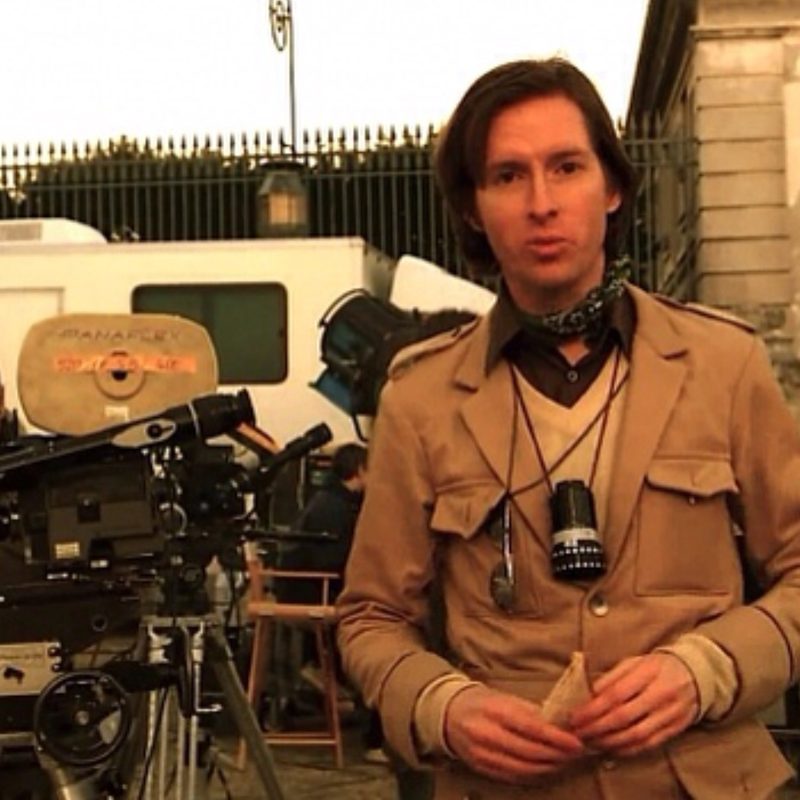 Wes Anderson (right) stands on the set of The Life Aquatic with Steve Zissou.