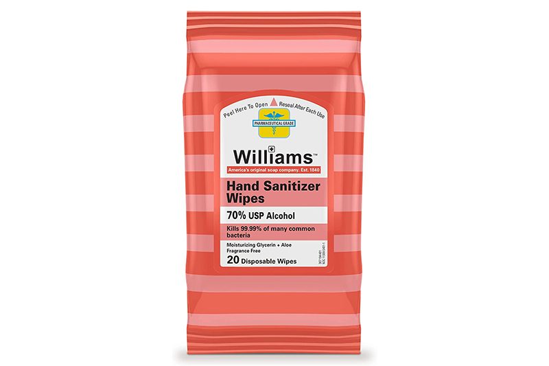 antibacterial hand wipes.