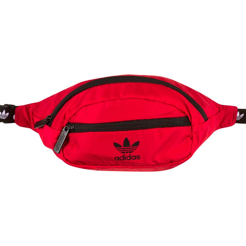 A red Adidas Originals National Waist Fanny Pack.