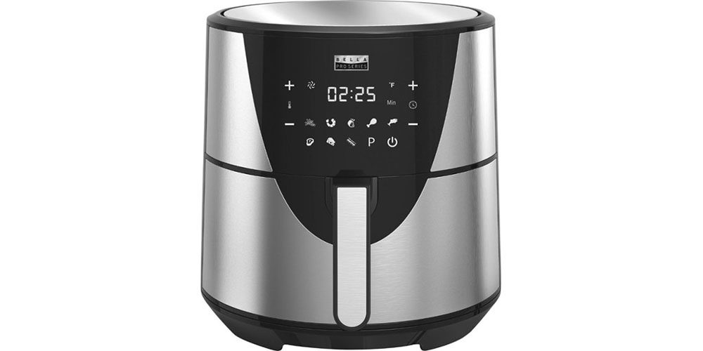 Bella Pro Series 8-quart Touchscreen Air Fryer on a white background.