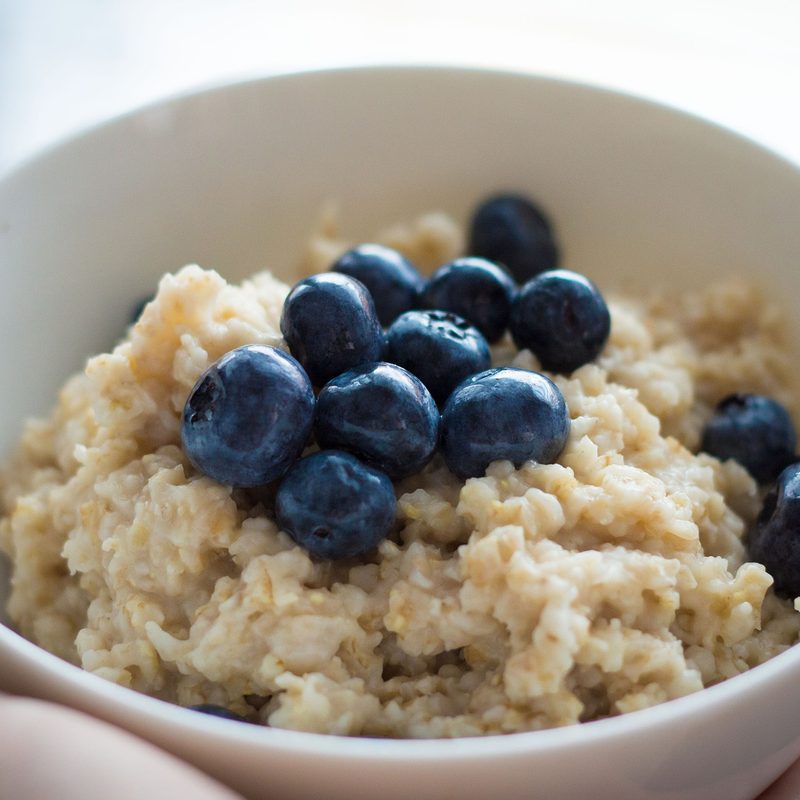 Oatmeal with blueberries.