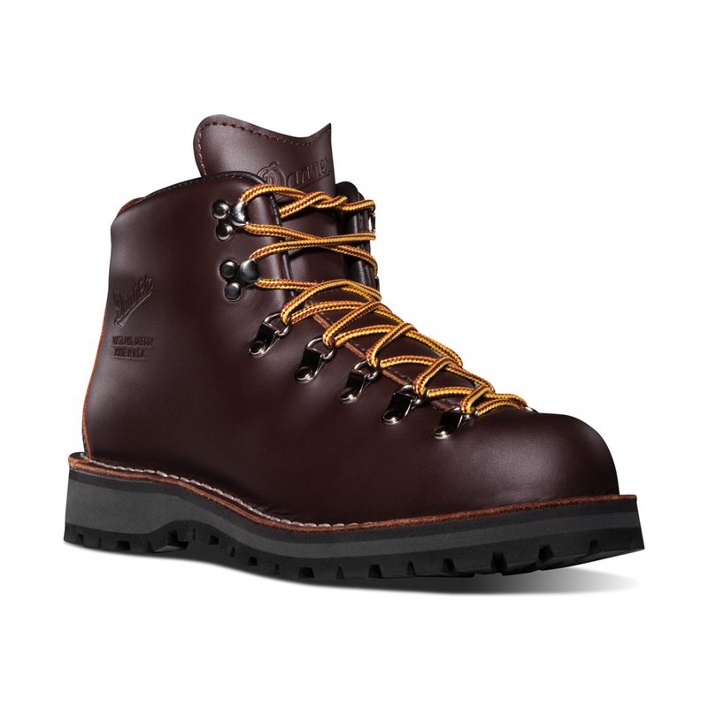 A brown Danner Mountain Light Boot.