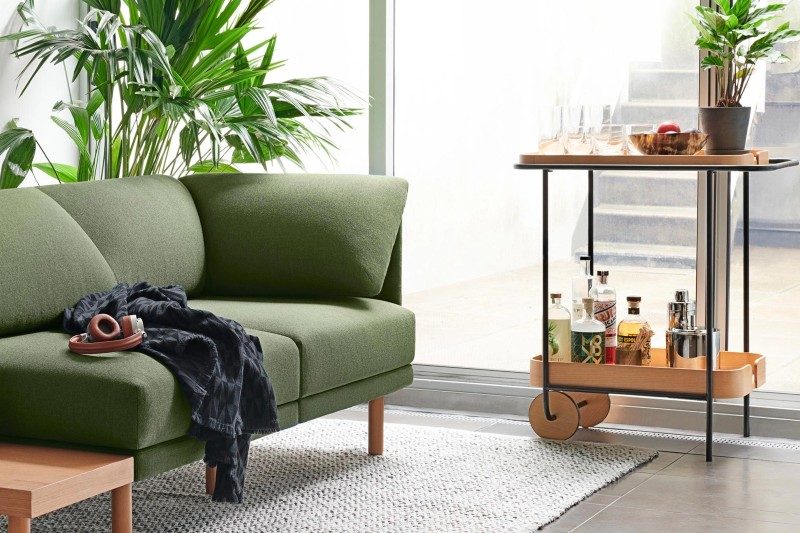 Multipurpose Utility Bar Cart filled with grooming products.
