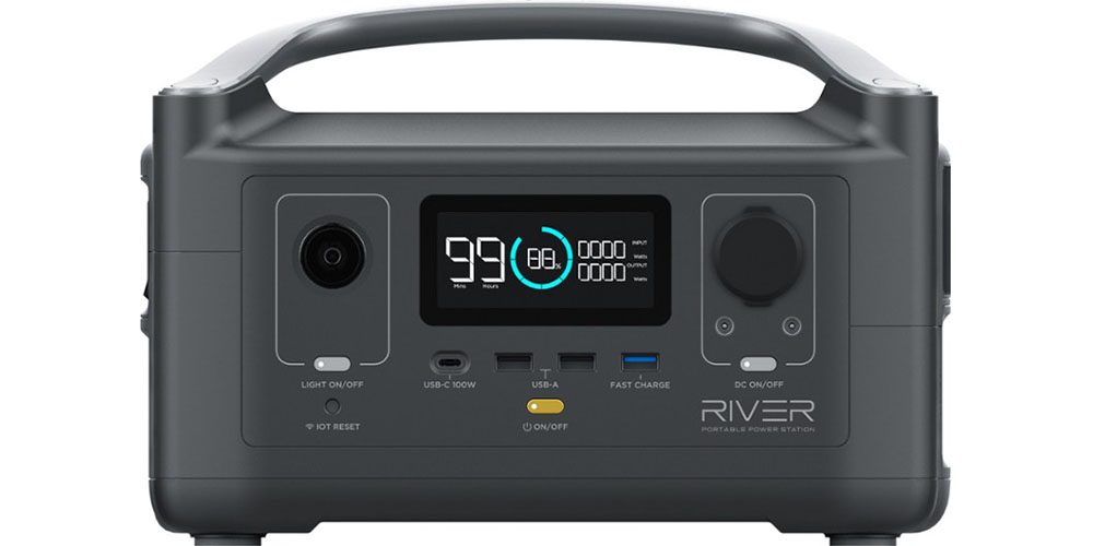EcoFlow RIVER Portable Power Station on a white background.