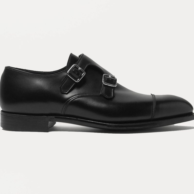A black George Cleverley Thomas Monk Strap Shoe.