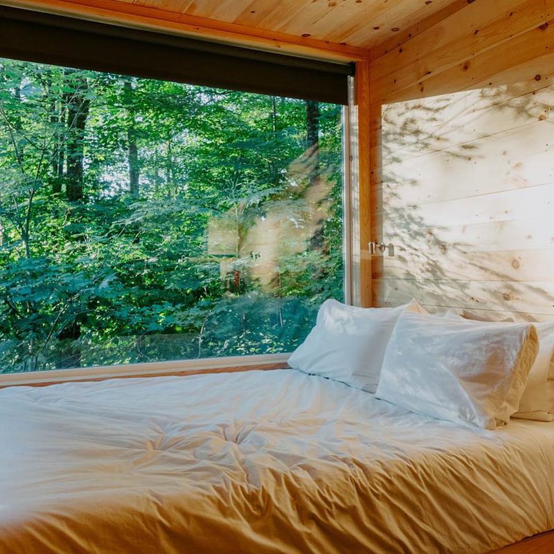 A bed inside a room in Getaway.
