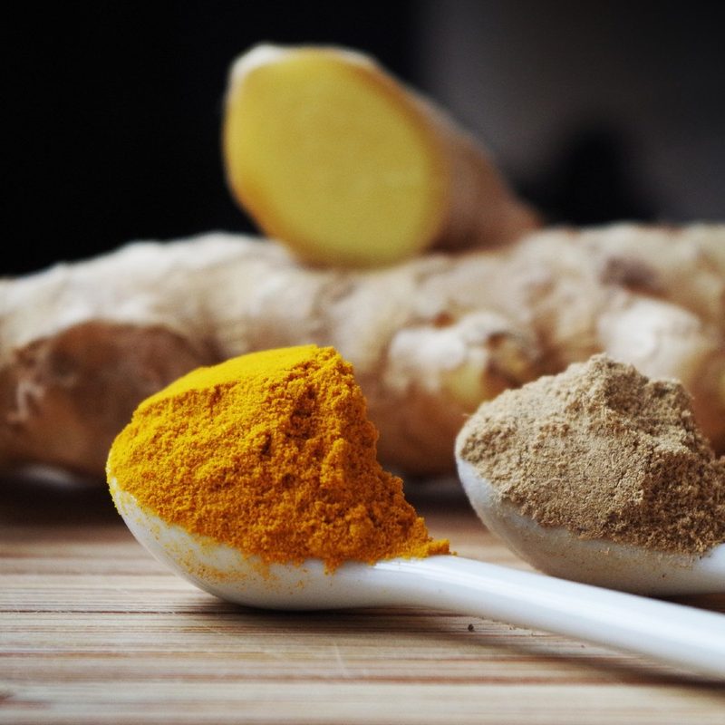 Ginger and turmeric spices