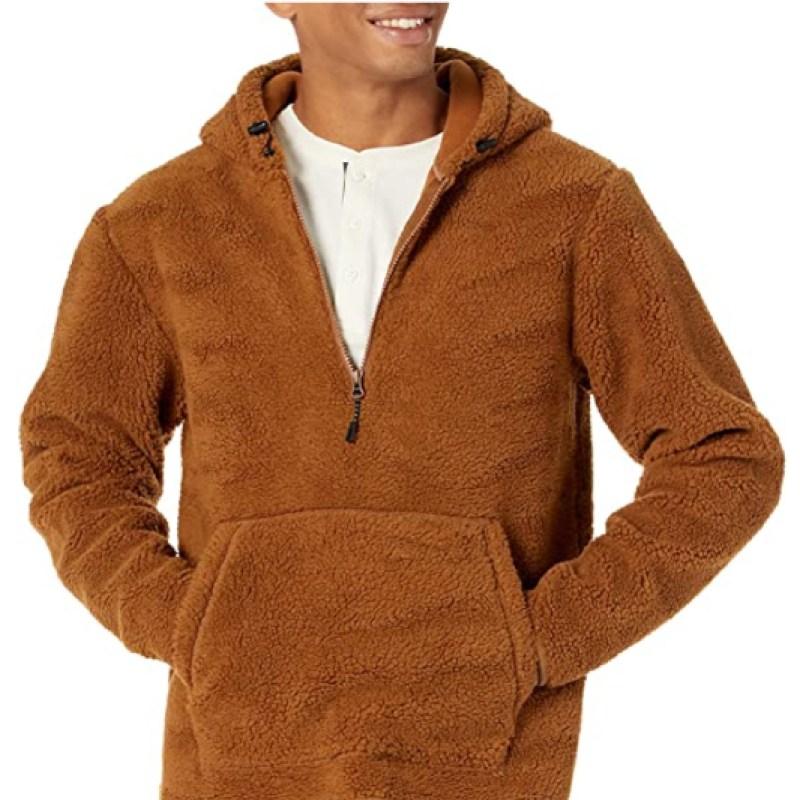Sherpa zip pullover for men.