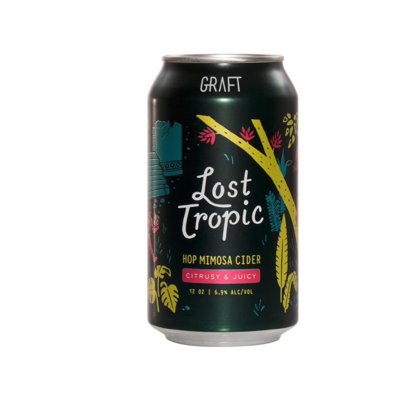 Graft Hopped Cider can on a white background.