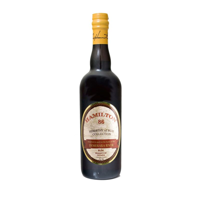 Hamilton Demerara 86 Rum bottle.