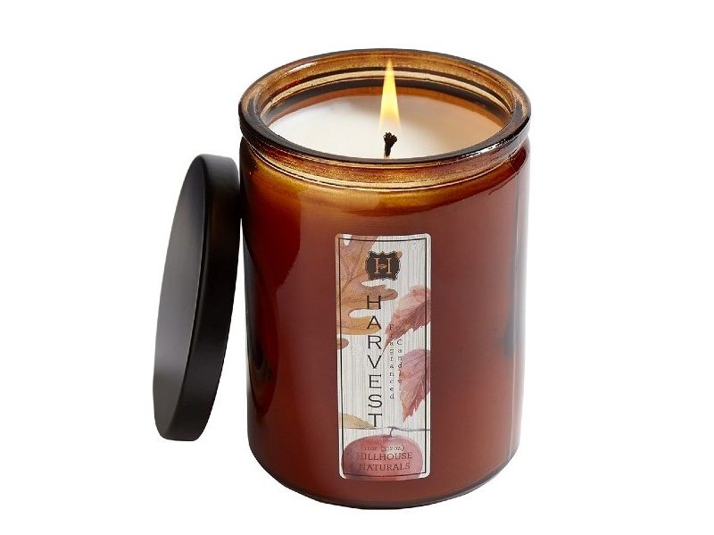 Hillhouse Naturals Harvest Candle in a jar.