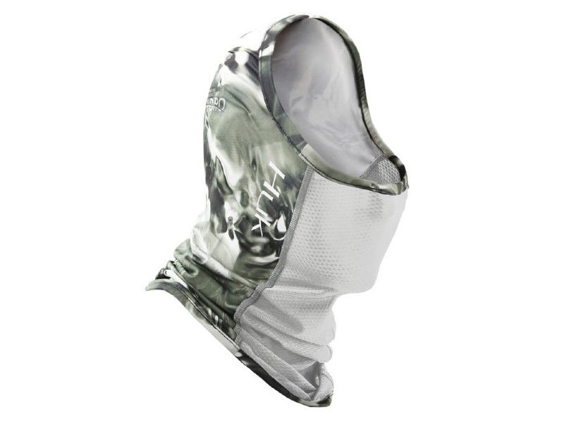 Huk Mossy Oak Fishing Gaiter on a white background.