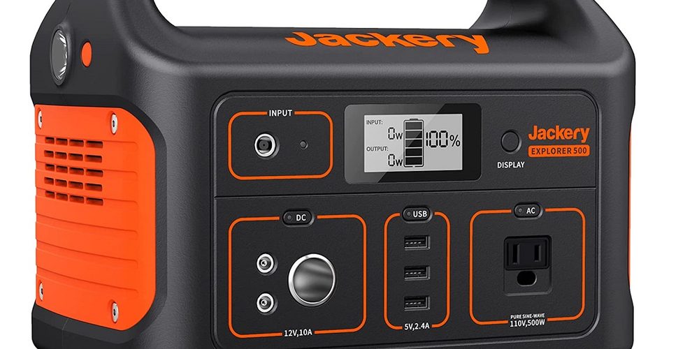 Jackery Portable Power Station Explorer 500 on a white background.