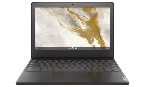 Lenovo IdeaPad 3 11 Chromebook 11.6" Laptop open to show screen and keyboard, on a white background