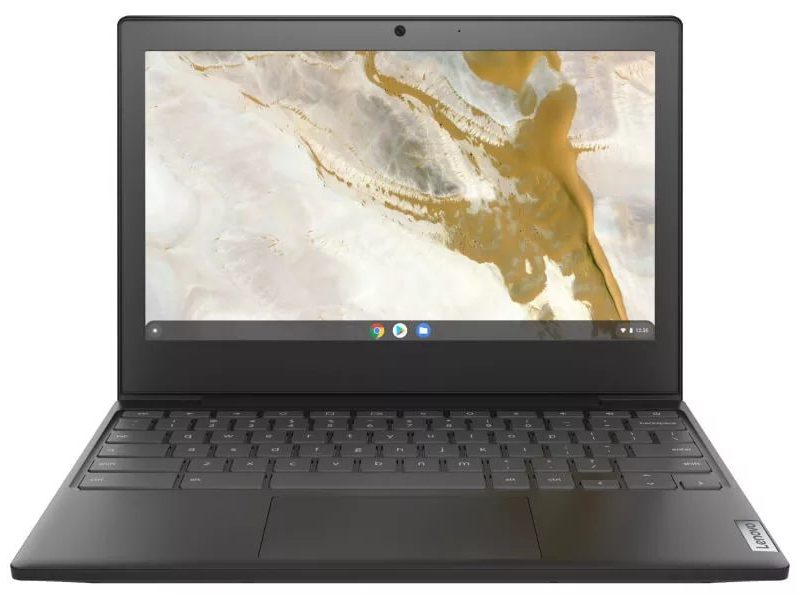 Lenovo IdeaPad 3 11 Chromebook 11.6-inch Laptop open to show screen and keyboard.