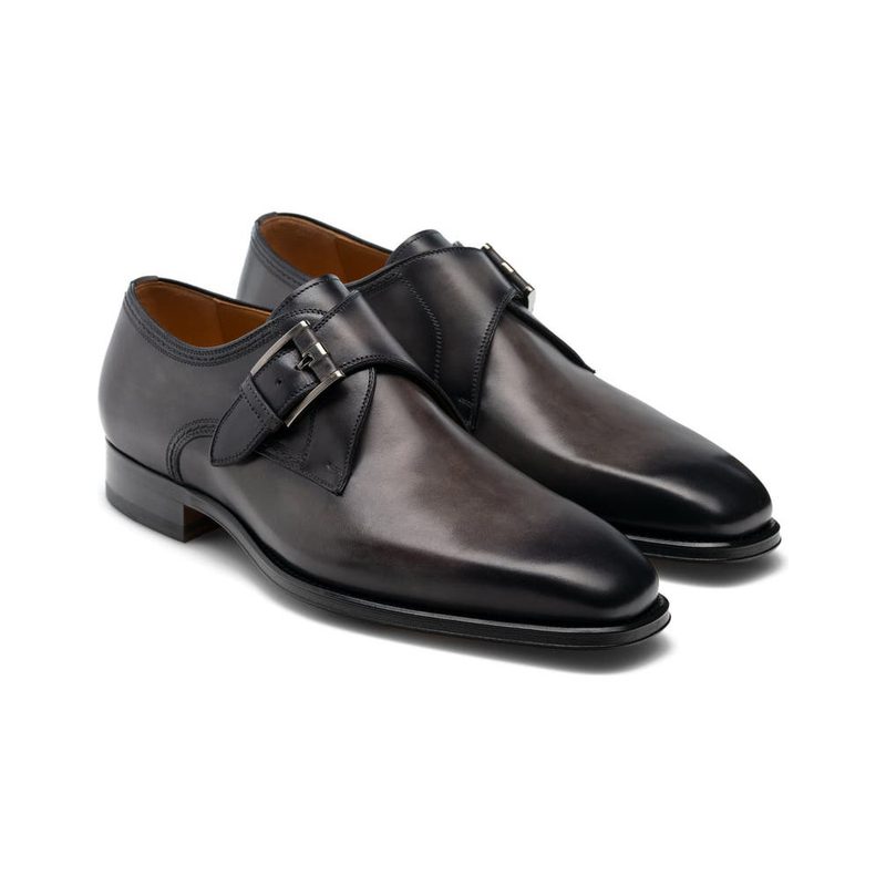 A pair of black Magnanni Marco II Monk Strap Shoes.