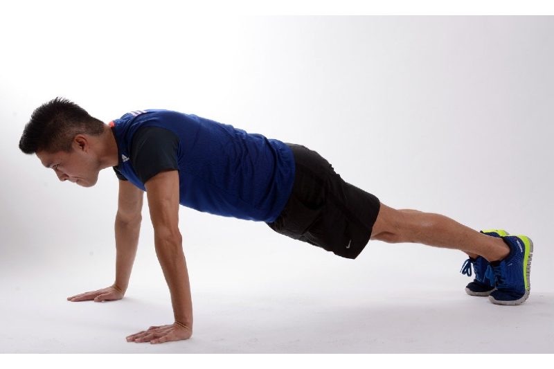 Man in full plank. 