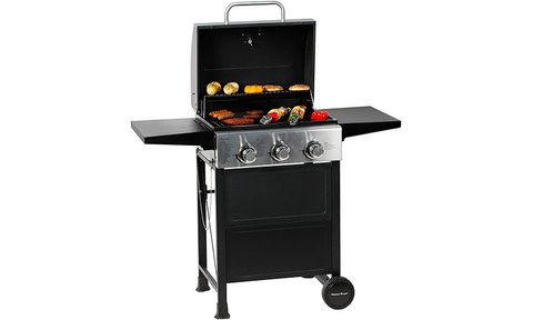 Master Cook 3 Burner BBQ Propane Gas Grill on a white background.
