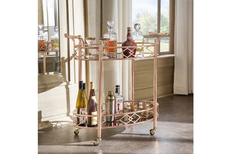 Metropolitan rose gold bar cart.