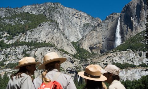 Service rangers at a national park.