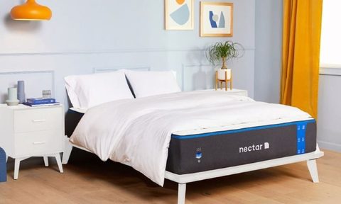 The Nectar memory foam mattress in a bedroom.