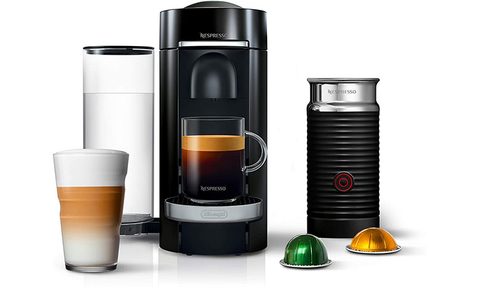 Nespresso Vertuo Plus Deluxe Coffee and Espresso Maker on a white background.