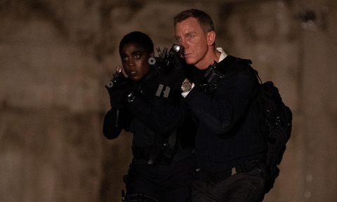 Lashana Lynch (left) as the first female 007, backing up James Bond (Daniel Craig, right) after he's pulled from retirement.