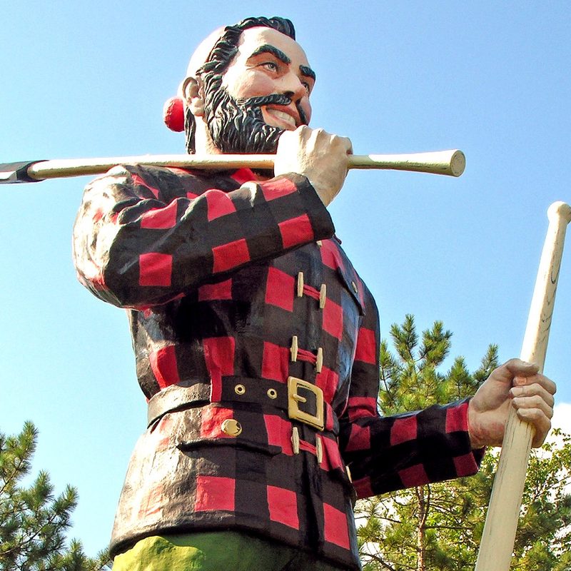 Half-body shot of the 31-foot Paul Bunyan statue in Maine&nbsp;