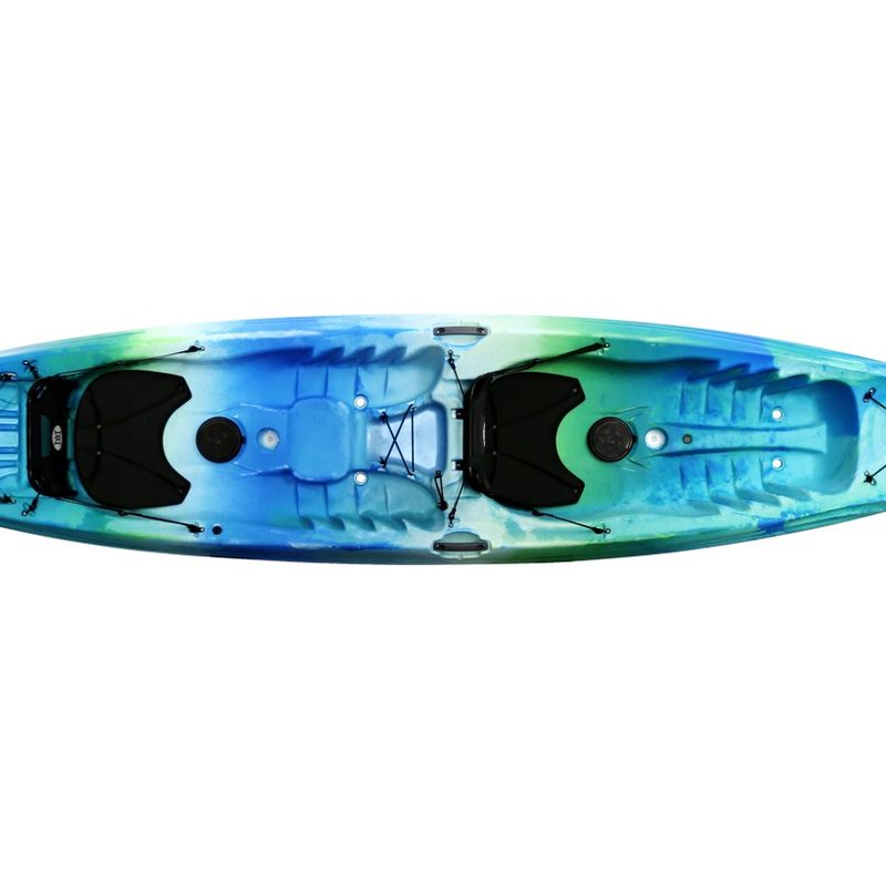 Perception Tribe Tandem Kayak on a white background.