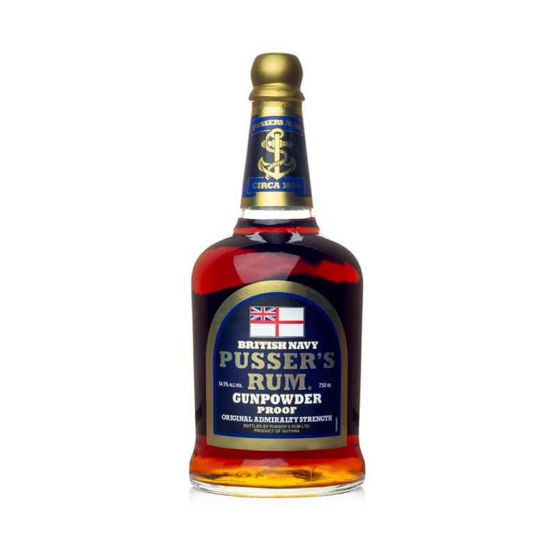 Prosser's British Navy Gunpowder Rum bottle.