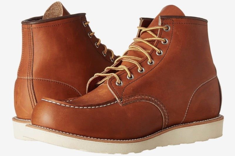 A pair of Red Wing Heritage 6” Moc Toe Boots.