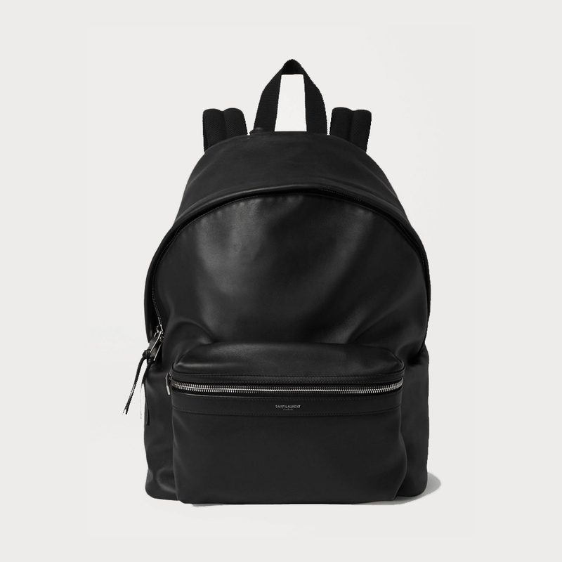 A black Saint Laurent City leather backpack
