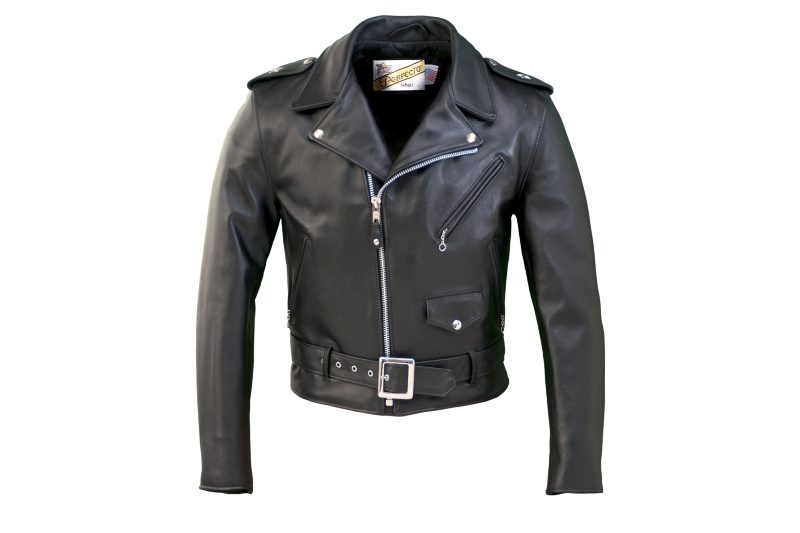 Leather moto jacket for men.