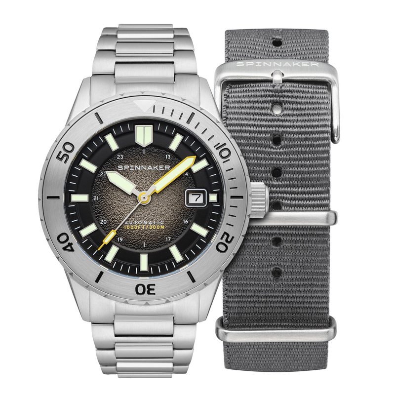 Front view of Spinnaker Limited Edition Hass Fumee Black with Optional Strap