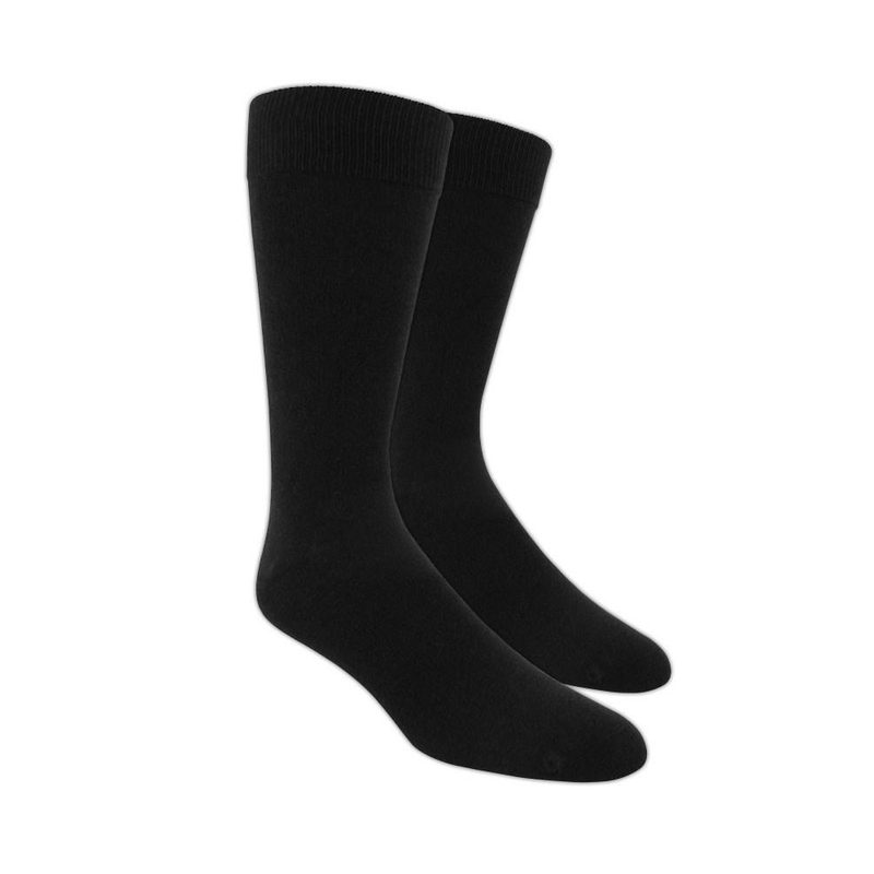 A pair of black The Tie Bar Solid Black Dress Socks.