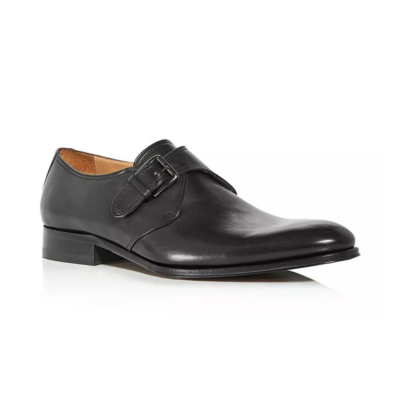 A black To Boot New York Conner Single Monk Strap Shoe.