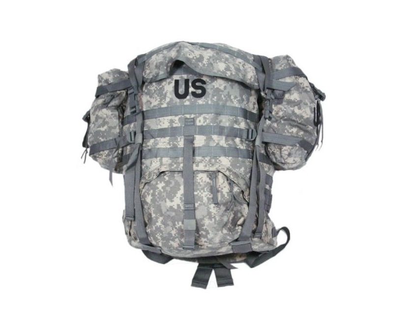U.S. Military Surplus MOLLE Rucksack on a white backdrop.