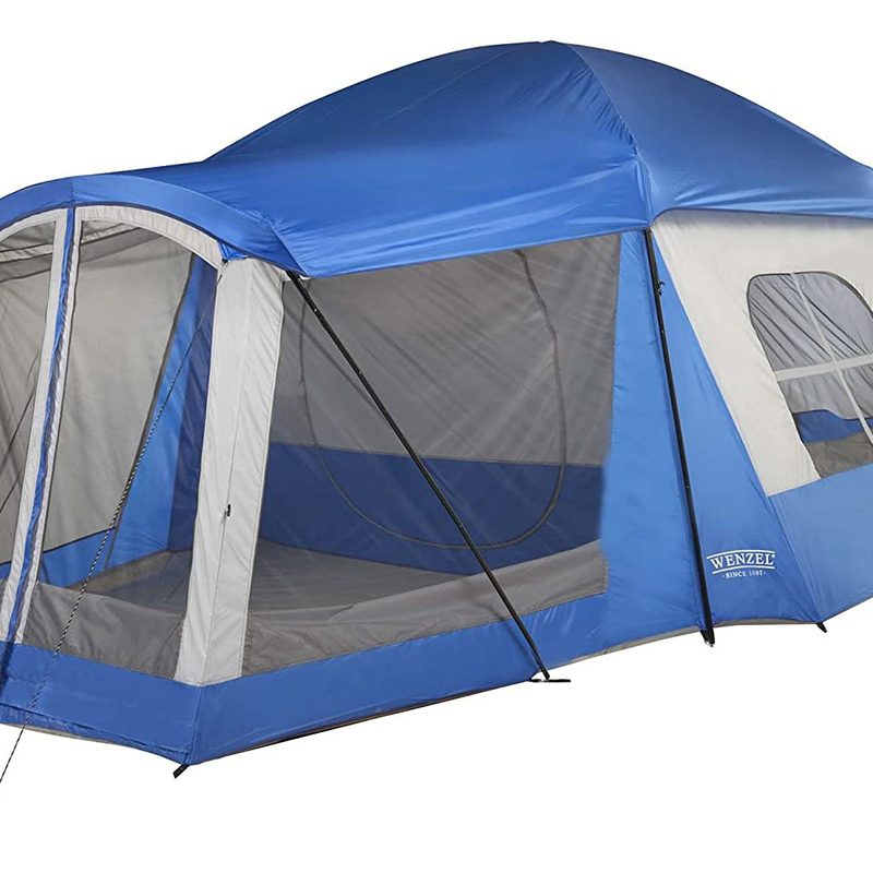 Wenzel's 8-Person Klondike Tent is perfect for light rain and bad weather camping.