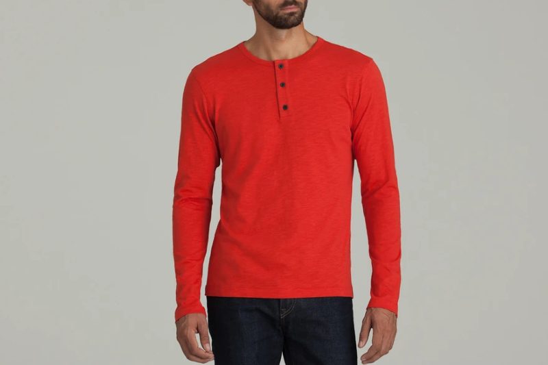 Rugged men's henley for fall.