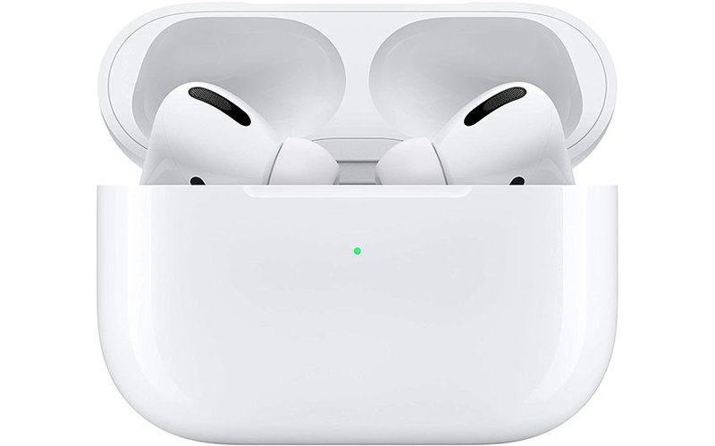 Apple AirPods Pro on a white background.