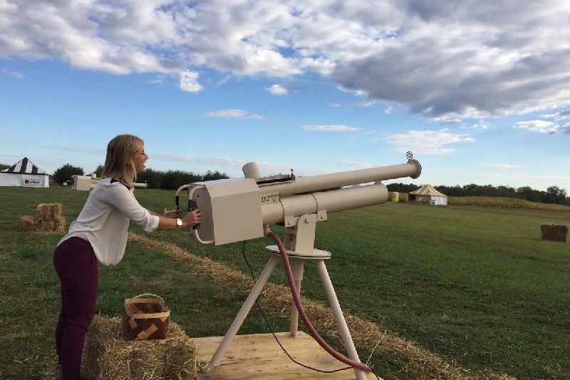 Apple cannon at Beasley's Cider Mill.