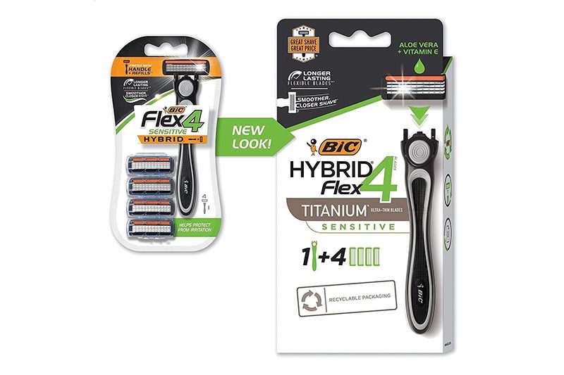 BIC Flex 4 Sensitive Hybrid Men's 4-Blade Disposable Razor