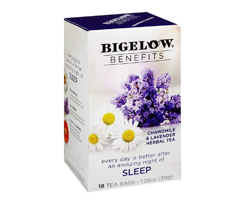 Bigelow Benefits Sleep Chamomile Lavender Herbal Tea.