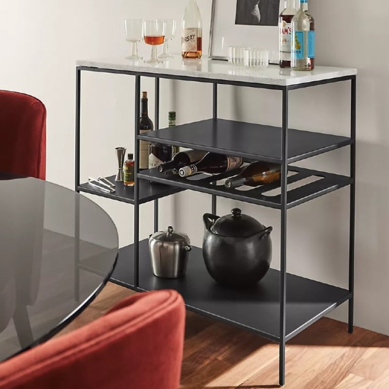 bowen bar cart in the dining room.